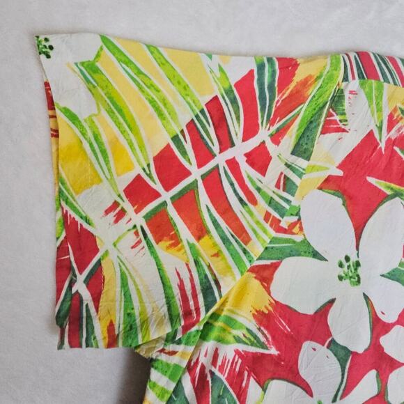 Jams World L Kaimana Red Rayon Buttondown Blouse. Made in Hawaii. Tropical Rare - Picture 16 of 16